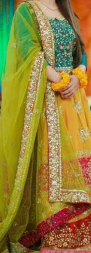 Mehndi Color Chunri Dupatta for Bridal Dress